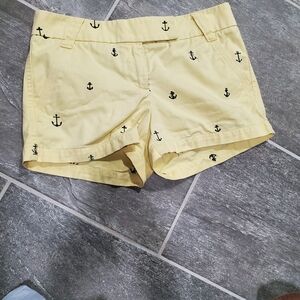 J. Crew Yellow Anchor Print Women's Shorts